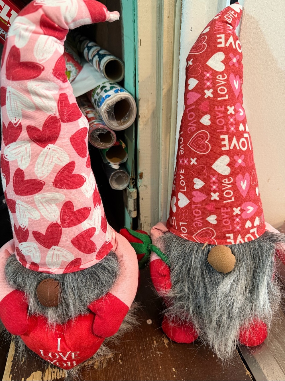 Valentine's Day Gnome Plush Duo - Red & Pink Heart Hats